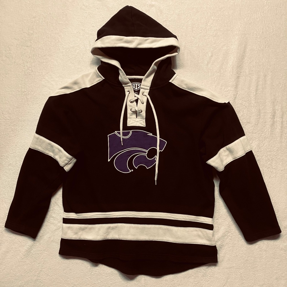 K-State Wildcats Hoodie Black Purple Lace Up Hockey Style Men‎ Large UTS